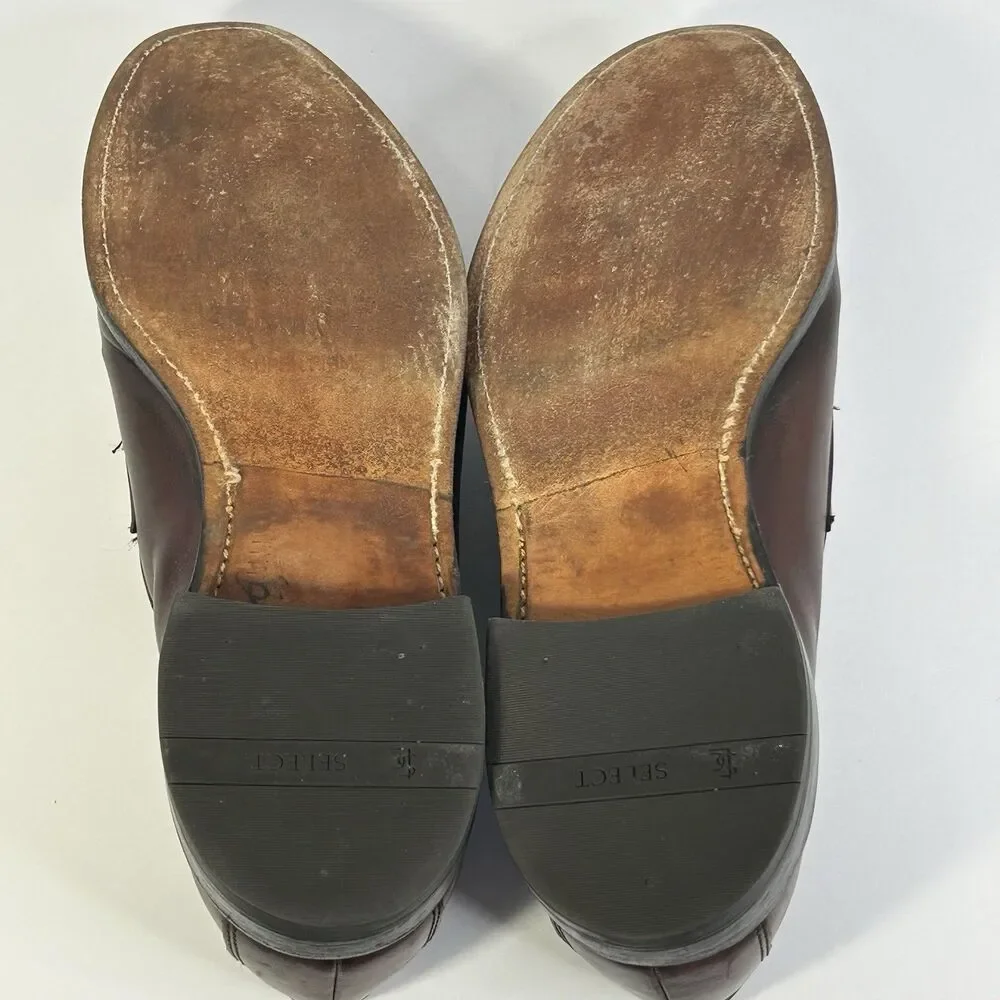 ALLEN EDMONDS Men Loafers Grayson 10.5 D Burgundy Slip-On Dress Shoes Tassel